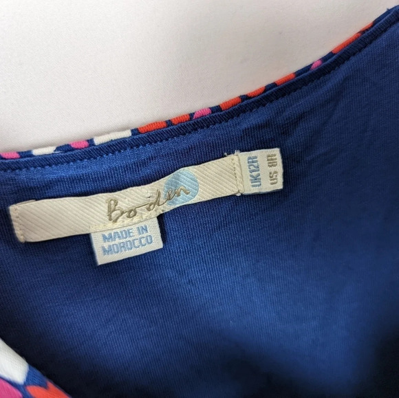 Boden sz. 8 Willa Sleeveless Jersey Wrap Floral Butterfly Print Midi Swing Dress - Picture 9 of 10